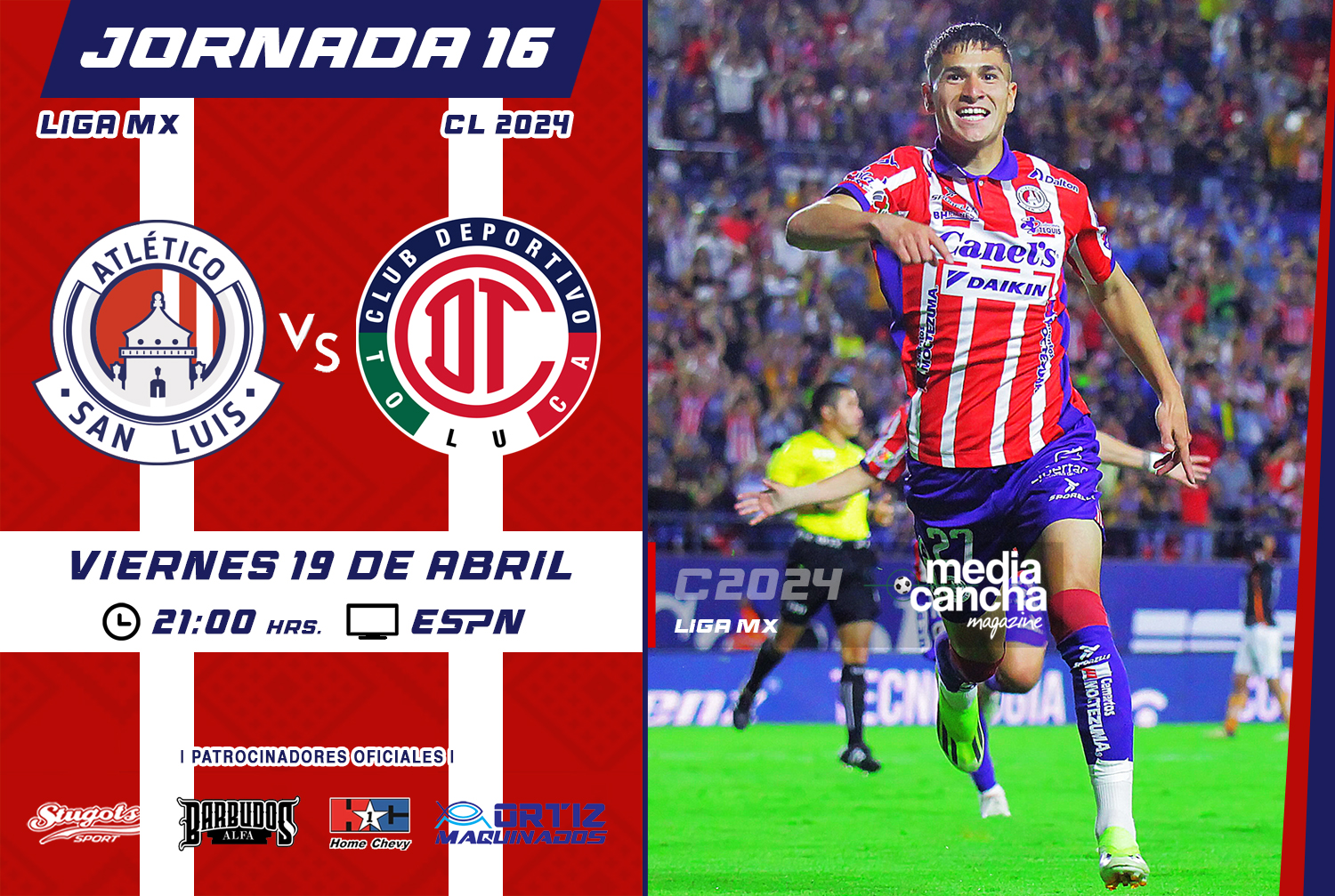 Jornada 16 C2024, Atlético de San Luis vs Toluca – Media Cancha SLP